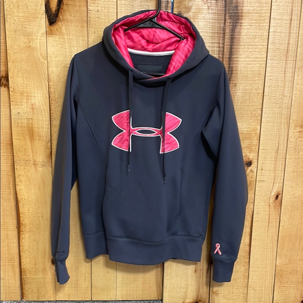 Under Armour Black Hoodie with Pink Logo